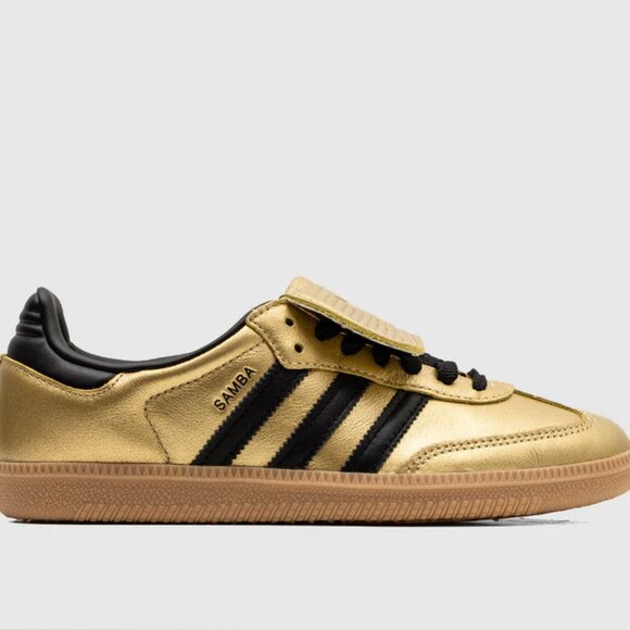 [JH5708] Womens Adidas Samba LT Long Tongue 'Gold Metallic Black Gum' SIZE 7 NEW - Picture 16 of 16